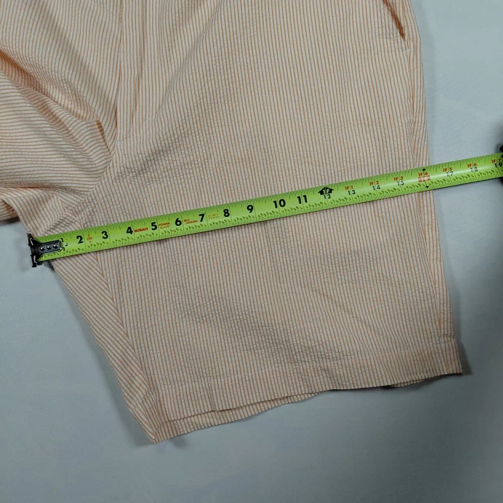 Bills Khakis Parker Short Mens 40‎ Orange White Seersucker Striped Standard Fit